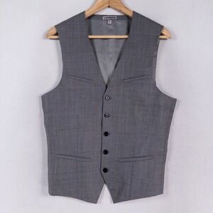 Express Mens Suit Vest XS Gray Wool Blend Button Up Formal Wedding Groomsman